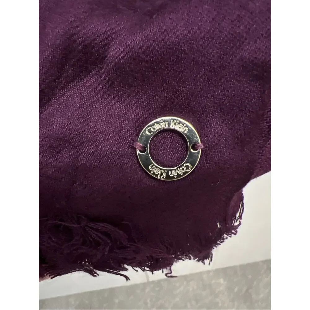 Calvin Klein Women's Solid Satin Finish Pashmina Scarf ~ AUB Color‎ Purple/Plum